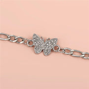 Fashion Bohemia Butterfly Anklet Rhinestone Chain Foot Chain Jewelry for Women Summer Beach Anklet Butterfly Barefoot Chain