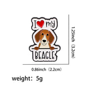 I Love My Beagle And I Love My Dachshund Lapel Pins for Backpacks Clothes