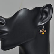 Bumble Bee Dangle Earrings Crystal Bee Pendant Animal Earrings Hummingbirds Butterfly Gifts (Honey Bee Earrings)