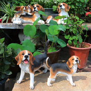 Simulation Dog Sculpture Decoration Beagle Model Statue Villa Courtyard TV Cabinet Wine Cabinet Fake Dog Decoration