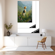 Beagle in Wildflower Meadow Serenity