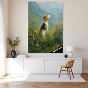 Beagle in Wildflower Meadow Serenity