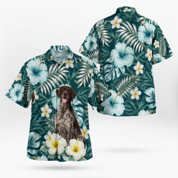 German Shorthaired Pointer Dog Theme AOP Hawaii Shirt 003