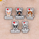 I Love My Beagle And I Love My Dachshund Lapel Pins for Backpacks Clothes
