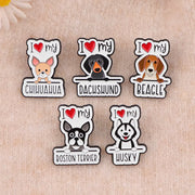 I Love My Beagle And I Love My Dachshund Lapel Pins for Backpacks Clothes
