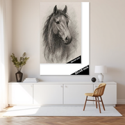 Grace in Graphite: Majestic Equine Portrait