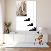 Ethereal Grace: A White Horse in Golden Light