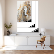 Ethereal Grace: A White Horse in Golden Light