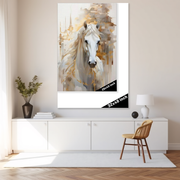 Ethereal Grace: A White Horse in Golden Light
