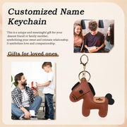 Personalized Name Leather Keychain, Custom Pony Bag Charm, 2026 Pony Pendant Keychain, Gift for Girl/Boy, Birthday Gift for Daughter