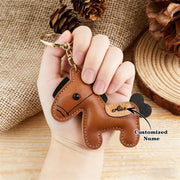 Personalized Name Leather Keychain, Custom Pony Bag Charm, 2026 Pony Pendant Keychain, Gift for Girl/Boy, Birthday Gift for Daughter