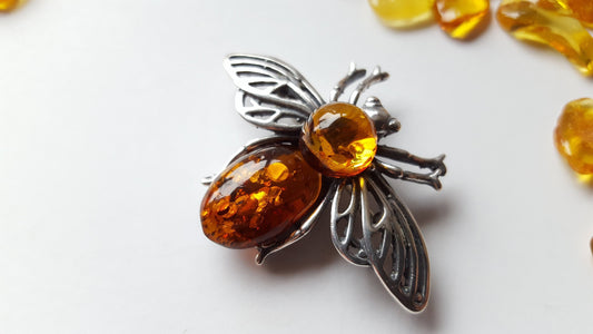 Amber Brooch Honey Bee Brooch Jewelry Genuine Baltic Amber Brooch Handmade Bumble Bee Jewelry Amber Pin Boho Jewelry Bee Brooch Gift for Her