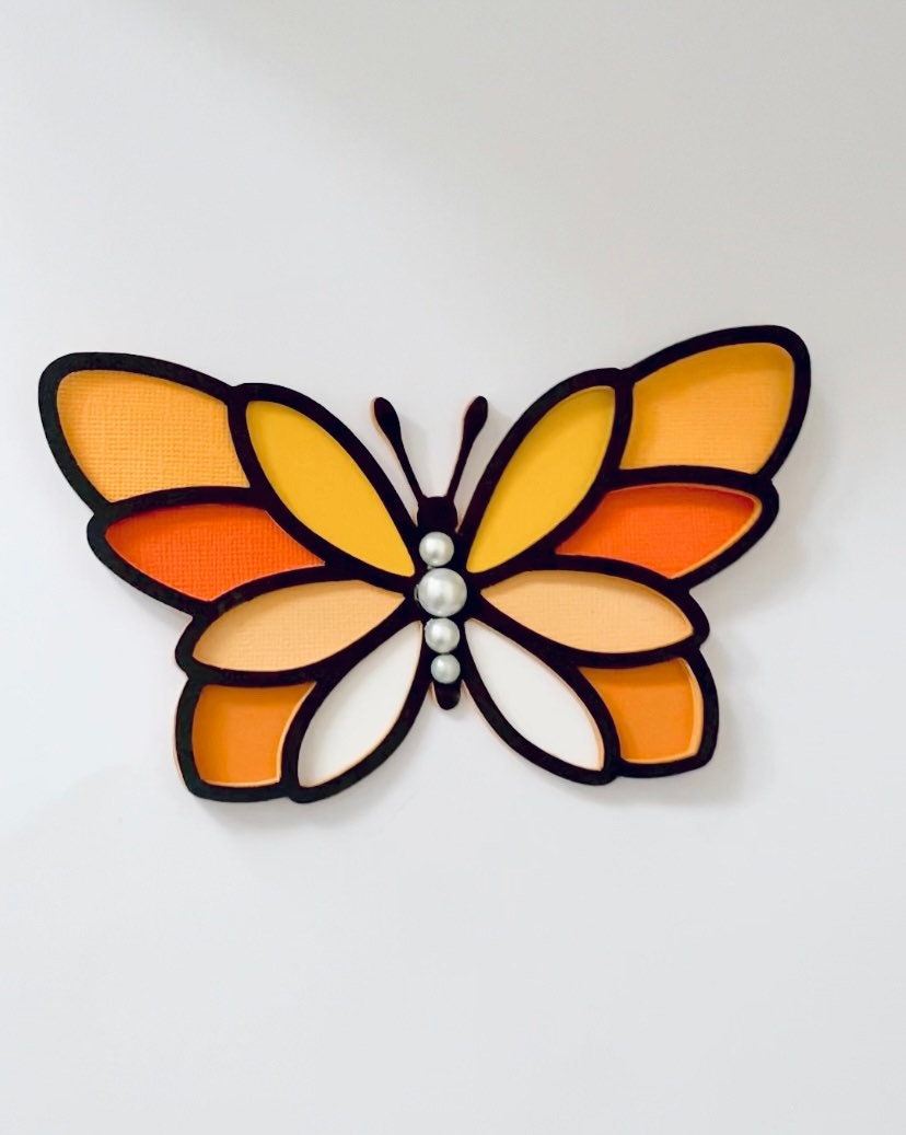 Butterfly SVG PNG Cut File for Cricut & Silhouette Cameo, Butterfly Birthday Theme Party, Butterfly Stencil for Party Decor, Shadow Box