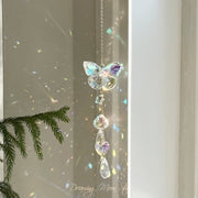 Butterfly Crystal Pendant Suncatcher | Butterfly Car Charm Gifts for Her| Rainbow Maker| Aesthetic Room Decor | Light Prism Crystal Hangings