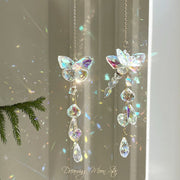 Butterfly Crystal Pendant Suncatcher | Butterfly Car Charm Gifts for Her| Rainbow Maker| Aesthetic Room Decor | Light Prism Crystal Hangings