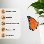 Stained Glass Butterfly Monarch Suncatcher Pot Decoration Gift for Women Light Catcher Sun Room Decor Village Style Father'S Day Gift