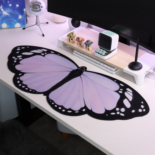 Lilac Butterfly Deskmat 90X40Cm Waterproof