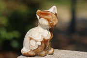 2.4'' Natural Hand Carved Calcite Cat，Crystal Cat，Cat Figurine，Crystal Decor，Quartz Crystal，Halloween Gift，Crystal Ornament，Reiki Healing