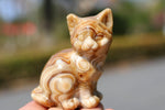2.4'' Natural Hand Carved Calcite Cat，Crystal Cat，Cat Figurine，Crystal Decor，Quartz Crystal，Halloween Gift，Crystal Ornament，Reiki Healing