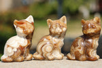2.4'' Natural Hand Carved Calcite Cat，Crystal Cat，Cat Figurine，Crystal Decor，Quartz Crystal，Halloween Gift，Crystal Ornament，Reiki Healing