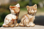 2.4'' Natural Hand Carved Calcite Cat，Crystal Cat，Cat Figurine，Crystal Decor，Quartz Crystal，Halloween Gift，Crystal Ornament，Reiki Healing