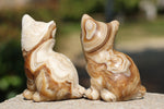 2.4'' Natural Hand Carved Calcite Cat，Crystal Cat，Cat Figurine，Crystal Decor，Quartz Crystal，Halloween Gift，Crystal Ornament，Reiki Healing