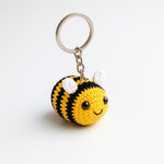 Handmade Crochet Bee Keychain – Cute Amigurumi Bag Charm – Bumblebee Gift – Car Mirror Accessory – Bee Lover Gift