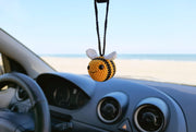 Handmade Crochet Bee Keychain – Cute Amigurumi Bag Charm – Bumblebee Gift – Car Mirror Accessory – Bee Lover Gift