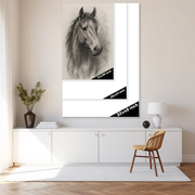 Grace in Graphite: Majestic Equine Portrait