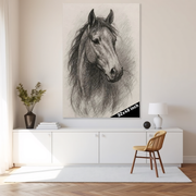 Grace in Graphite: Majestic Equine Portrait